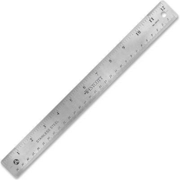 Westcott® Stainless Steel Ruler with Non Slip Cork Base, 12" Long, 1 Each, Acme United, Mfr#: 10415
