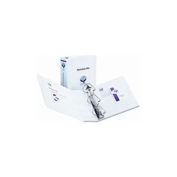 Durable Slant Easy Insert Ring View Binders, 4" Large Capacity, White, Avery Dennison, Mfr#: 9801