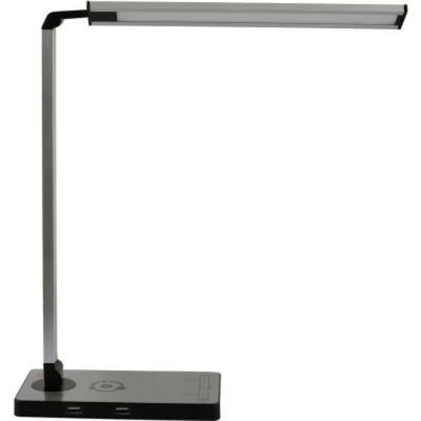Amax Lighting LED Desk Lamp, Wireless, 2USB, 10W, Black, Amax Lighting, Mfr#: LED-DL10/BLK