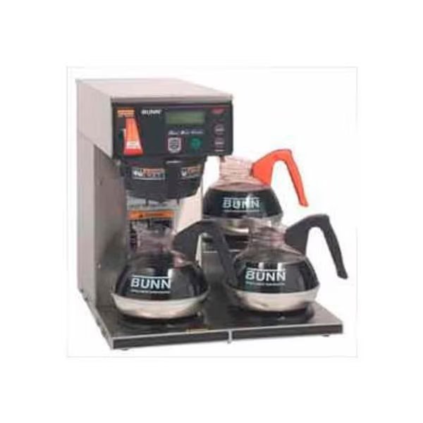 Axiom„¢ 12 Cup Digital Dual-Voltage Coffee Brewer w/ LCD, 3 Lower Burners, Bunn, Mfr#: 38700.0009