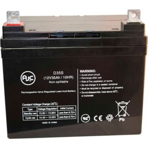 AJC Merits P310 12V 35Ah Wheelchair Battery, Battery Clerk, Mfr#: AJC-D35S-B-0-146385