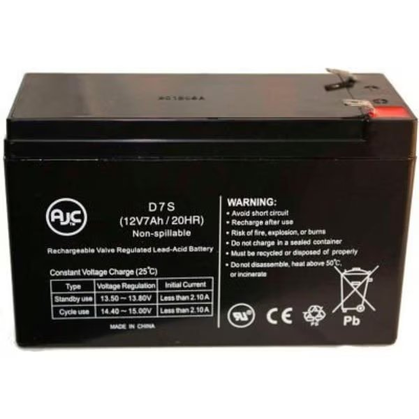 AJC Amstron 12V 7Ah 12V 7.5Ah Wheelchair Battery, Battery Clerk, Mfr#: AJC-D7.5S-N-0-131423