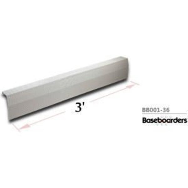 Baseboarders® Premium Series 3 ft Steel Easy Slip-on Baseboard Heater Cover, White, Buss General Partner Co Ltd, Mfr#: BB001-36-WHT