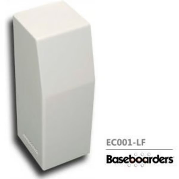 Baseboarders® Premium Series Steel Easy Slip-on Baseboard Left Side CLOSED Endcap, White, Buss General Partner Co Ltd, Mfr#: EC001-LF-WHT