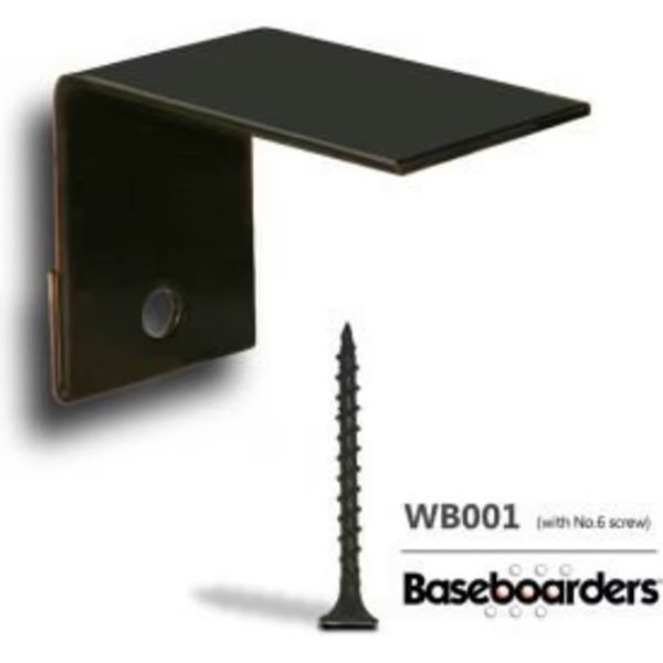 Baseboarders® Premium & Basic Series Baseboard Wall Bracket, White Alternative Mounting Method, Buss General Partner Co Ltd, Mfr#: WB001-WHT