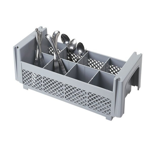 Cambro - Flatware Basket, Half Size, 8 Compartments, Polypropylene, Gray, Cambro, Mfr#: 8FBNH434151