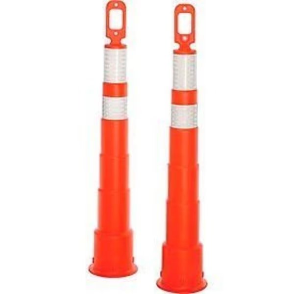 42" Trim Line Channelizer W/ (1) 6" & (1) 4" Hi Intensity Stripes, 1 Each, Cortina Safety Products, Mfr#: 03-750-64HI