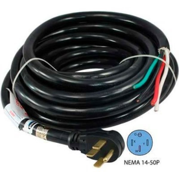 Conntek, 14303, 36-Ft 50-Amp RV Camp Power Cord with NEMA 14-50P Male Plug To Bare Wire, Conntek, Mfr#: 14303