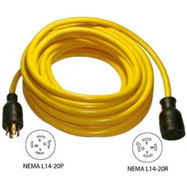Conntek 20591, 25', 20A, Generator Power/Extension Cord with NEMA L14-20P to L14-20R, Conntek, Mfr#: 20591