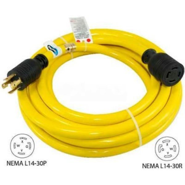 Conntek 20601-010, 10', 30A, Generator Power/Extension Cord with NEMA L14-30P to L14-30R, Conntek, Mfr#: 20601-010