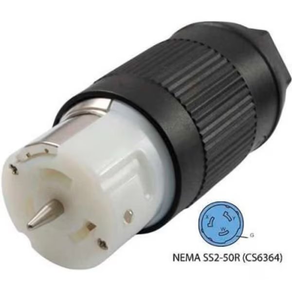 Conntek CS6364, 50-Amp CA-Standard Connector with NEMA CS6364 Female End, 3 Pole- 4 Wire, Conntek, Mfr#: CS6364