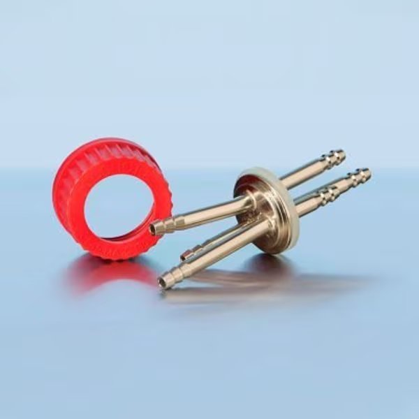 Duran® 3-Port Cap, GL45 Red PBT Screw Cap, Stainless Steel Ports, Sterile, Cp Lab Safety., Mfr#: 292612804