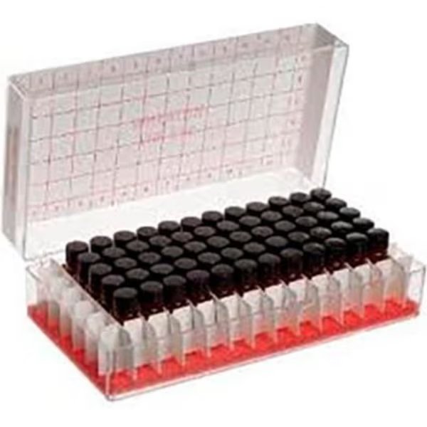 Wheaton® 2ML Amber Vials File, 8-425, PTFE /Rubber Lined Caps, Case of 60, Cp Lab Safety., Mfr#: W224695