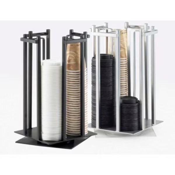 Cal-Mil 1133-74 One by One Rotating Cup and Lid Organizer 10"W x 10"D x 15-3/4"H Platinum, Cal Mil Plastics, Mfr#: 1133-74
