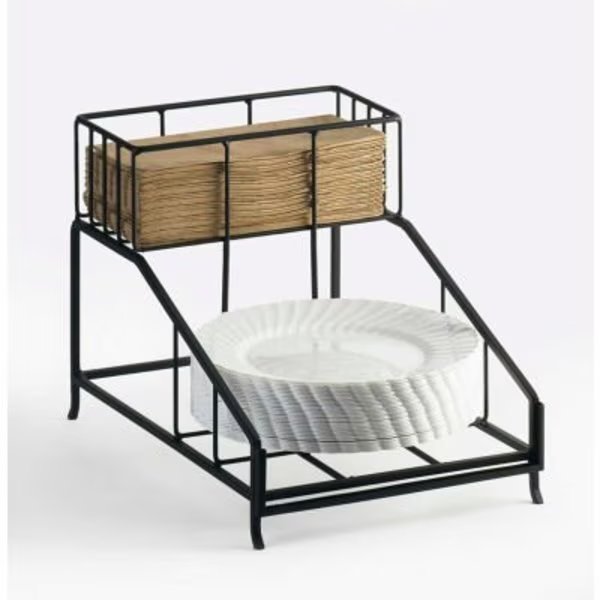 Cal-Mil 1455 Iron Napkin and Plate Display 9-1/2"W x 14"D x 10"H, Cal Mil Plastics, Mfr#: 1455