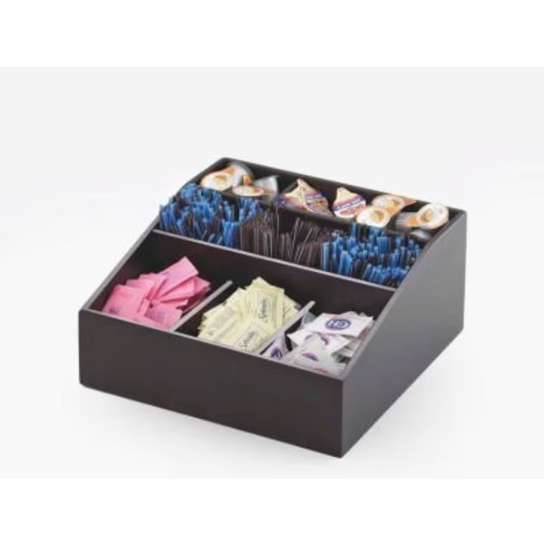Cal-Mil 1714-96 Midnight Coffee Condiment Organizer 12"W x 12"D x 5-1/2"H, Cal Mil Plastics, Mfr#: 1714-96