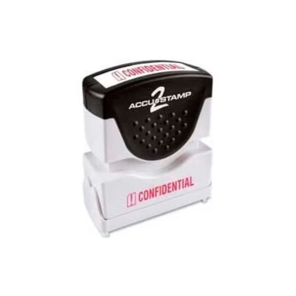 Cosco® Pre-Inked Message Stamp, CONFIDENTIAL, 1/2" x 1-5/8", Red, Cosco, Mfr#: 35574