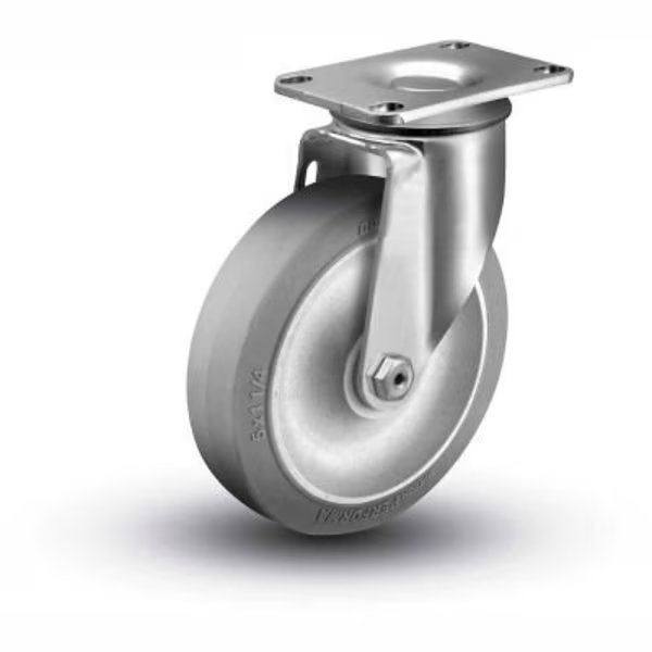 Colson® 2 Series Swivel Plate Caster 2.02256.441 - Rubber on Polyolefin 2-1/2" Dia. 140 Lb., Colson, Mfr#: 2.02256.441