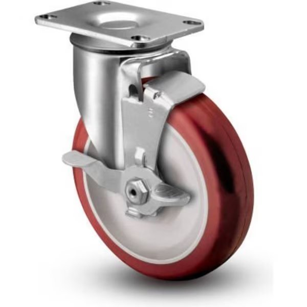 Colson® 2 Series Swivel Plate Caster 2.03256.91 BRK1 Poly With Brake 3-1/2" Dia. 250 Lb., Colson, Mfr#: 2.03256.91 BRK1