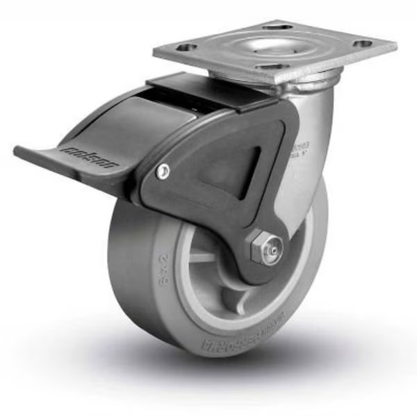 ¬Æ 4 Series Swivel Plate Caster Rubber Total Lock Brake 4" Dia. 400 Lb., Colson, Mfr#: 4.04109.459 BRK4