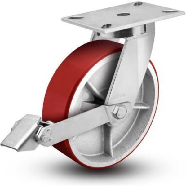 Colson® 7 Series Swivel Plate Caster 7.06689.979.7 LH8.0 BRK1 With Brake 6" Dia. 2040 Lb., Colson, Mfr#: 7.06689.979.7 LH8.0 BRK1