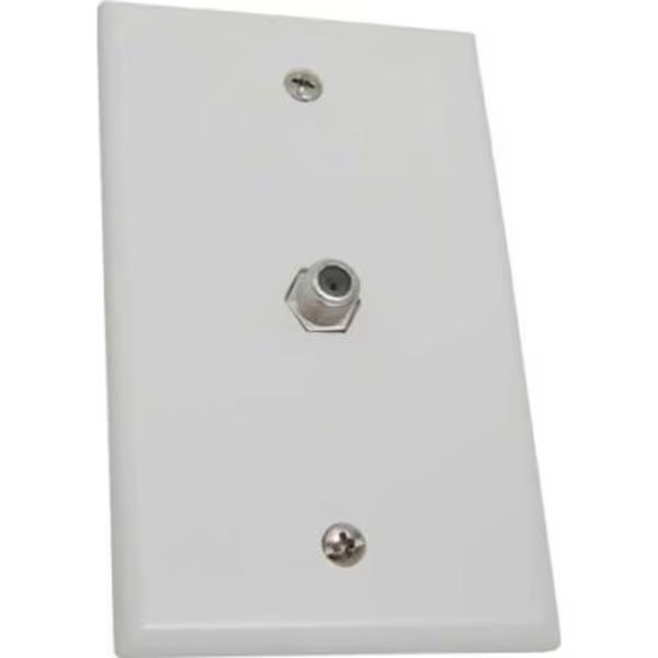 Vertical Cable, , TV Wall Plate With 1 FX81 Coaxial Connector White, Chiptech, Inc Dba Vertical Cable, Mfr#: 028-WP/1FX81