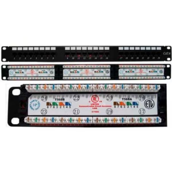 Vertical Cable 042-377/24 Cat 6 24-Port 110 IDC Patch Panel, Chiptech, Inc Dba Vertical Cable, Mfr#: 042-377/24