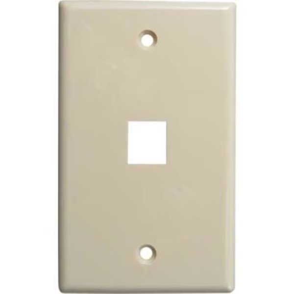 Vertical Cable, , Single (1) Port Keystone Wall Plate (Flush) Ivory, Chiptech, Inc Dba Vertical Cable, Mfr#: 304-J2632/1P/IV