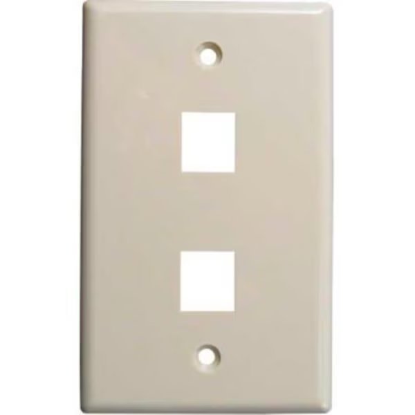 Vertical Cable, , Double (2) Port Keystone Wall Plate (Flush) Almond, Chiptech, Inc Dba Vertical Cable, Mfr#: 304-J2634/2P/AL