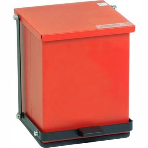 DetectoÂ Red Baked Epoxy Steel Step-On Can, 16 Quart, Detecto, Mfr#: P-16R