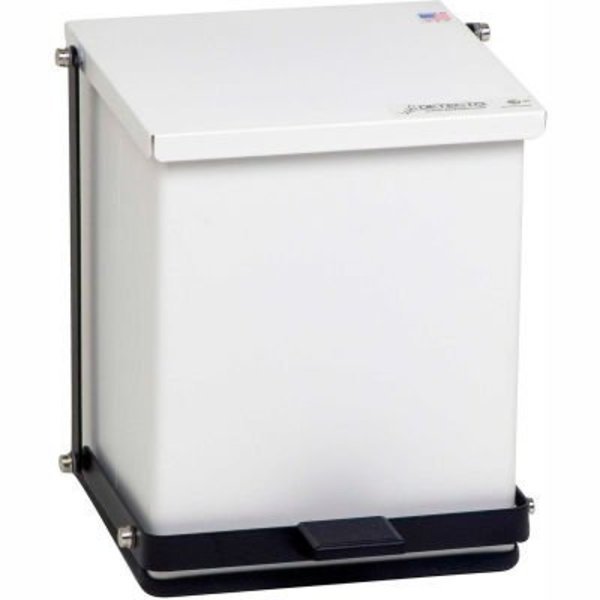 DetectoÂ White Baked Epoxy Steel Step-On Can, 16 Quart, Detecto, Mfr#: P-16