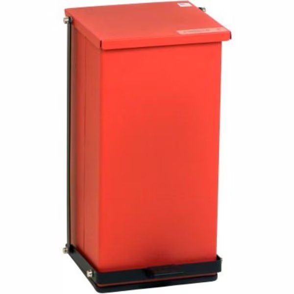 DetectoÂ Red Baked Epoxy Steel Step-On Can, 32 Quart, Detecto, Mfr#: P-32R