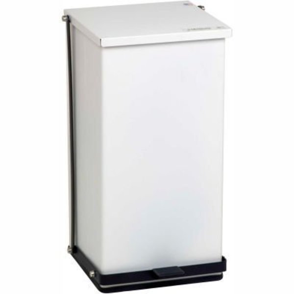 DetectoÂ White Baked Epoxy Steel Step-On Can, 48 Quart, Detecto, Mfr#: P-48