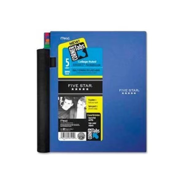 Mead¬Æ Five Star 5-Subject Advance Notebook, 8-1/2" x 11", College Ruled, 200 Sheets/Pad, Mead Products, Mfr#: 6326