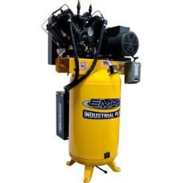 EMAX ESP10V080V1, 10HP, Two-Stage Compressor, 80 Gallon, Vertical, 175 PSI, 38 CFM, 1-Phase 208-230V, Emax Compressor, Mfr#: ESP10V080V1
