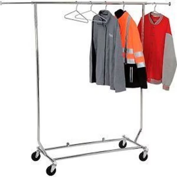 Salesman's Collapsible Portable Clothing Rack RCS/1 - Round Tubing - Chrome, Amko Displays, Mfr#: RCS/1