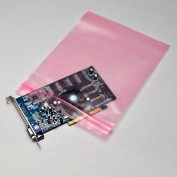 Reclosable Anti Static Bags, 10"W x 6"L 4 Mil, Pink, 1000/Pack, Lk Packaging, Mfr#: FASST0610