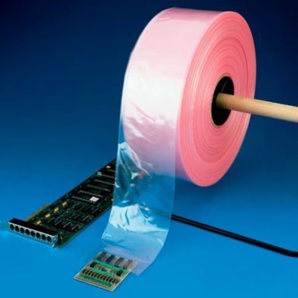 Anti Static Poly Tubing, 12"W x 500'L, 6 Mil, Pink, 1 Roll, Lk Packaging, Mfr#: T4-12060
