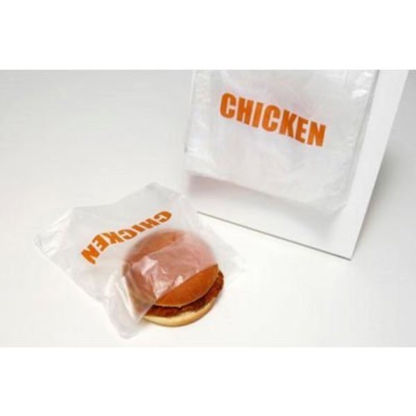Saddle Pack Printed Bags, "Chicken", 6-1/2"W x 7"L, .5 Mil, Clear, 2000/Pack, Lk Packaging, Mfr#: DP657CHK