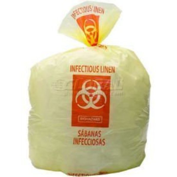 High Density Yellow Infectious Linen Liner, 14 Microns, 31" x 43", Pkg Qty 250, Lk Packaging, Mfr#: HD33YE
