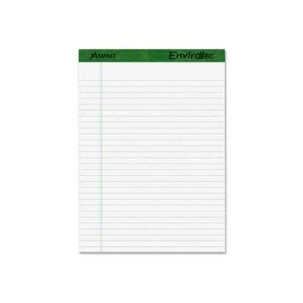 Esselte¬Æ Envirotec Pad, 8-1/2" x 11-3/4", Jr. Legal Ruled, White, 50 Sheet/Pad, 12 Pads/Pack, Esselte Pendaflex Corp., Mfr#: 20172