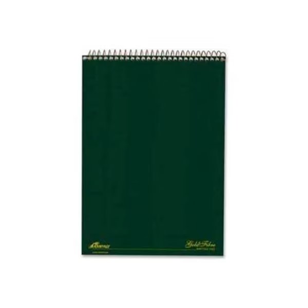 Esselte¬Æ Gold Fibre Notebook, 8-1/2" x 11-3/4", Wide Ruled, Green Cover, 70 Sheets/Pad, Esselte Pendaflex Corp., Mfr#: 20811