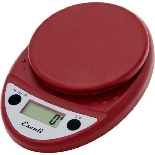 Escali P115WR Primo Compact Digital Scale, 5000 g x 1 g, Warm Red, Escali, Mfr#: P115WR