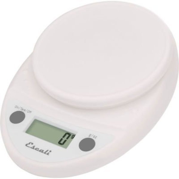 Escali P115W Primo Compact Digital Scale, 5000 g x 1 g, White, Escali, Mfr#: P115W