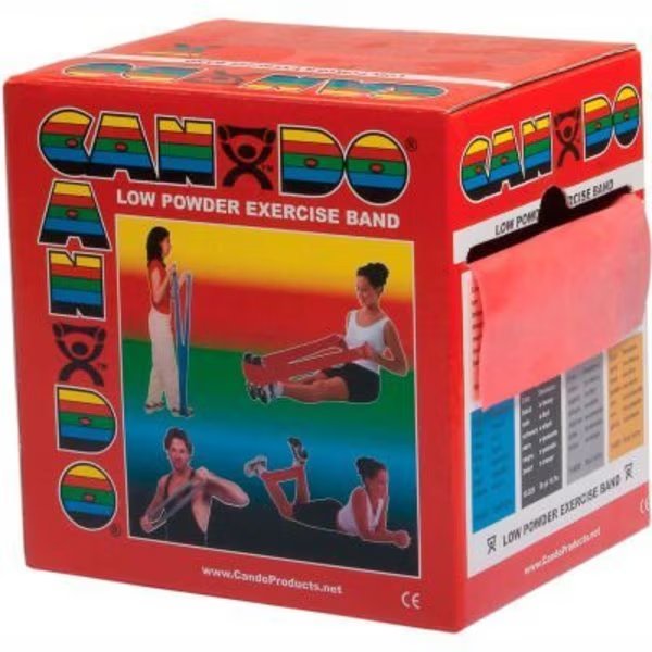 CanDo® Low Powder Exercise Band, Red, 50 Yard Roll, 1 Roll/Box, Fabrication Enterprises, Mfr#: 1213611