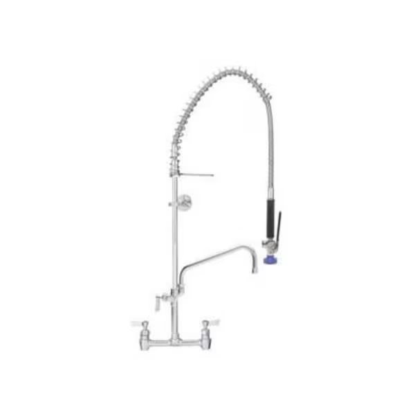 Fisher, 8" Centers Backsplash Pre-Rinse W/14" Add On Faucet, Stainless Steel, Fisher Mfg, Mfr#: 52973