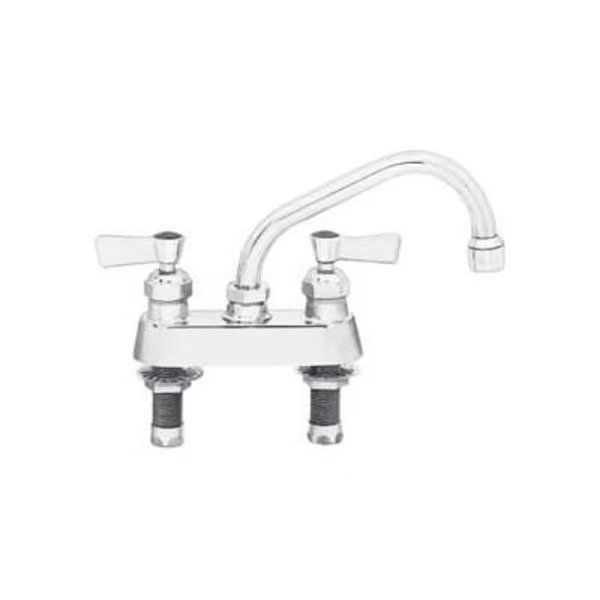 Fisher 53740, 4" Centers Deck Faucet W/6" Swing Spout, Stainless Steel, Fisher Mfg, Mfr#: 53740