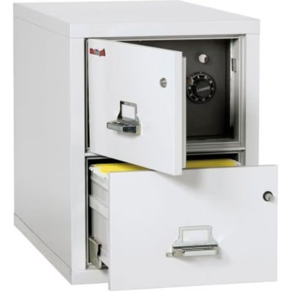 Fireking Fireproof 2 Drawer Vertical Safe-In-File Legal 20-13/16"Wx31-9/16"Dx27-3/4"H Arctic White, Fire King, Mfr#: 2-2131-CAWSF