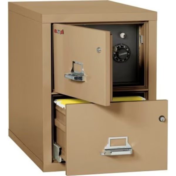 Fireking Fireproof 2 Drawer Vertical Safe-In-File Legal 20-13/16"Wx31-9/16"Dx27-3/4"H Sand, Fire King, Mfr#: 2-2131-CSASF
