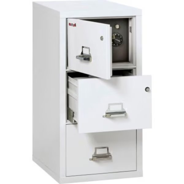 Fireking Fireproof 3 Drawer Vertical Safe-In-File Legal 20-13/16"Wx31-9/16"Dx40-1/4"H Arctic White, Fire King, Mfr#: 3-2131-CAWSF